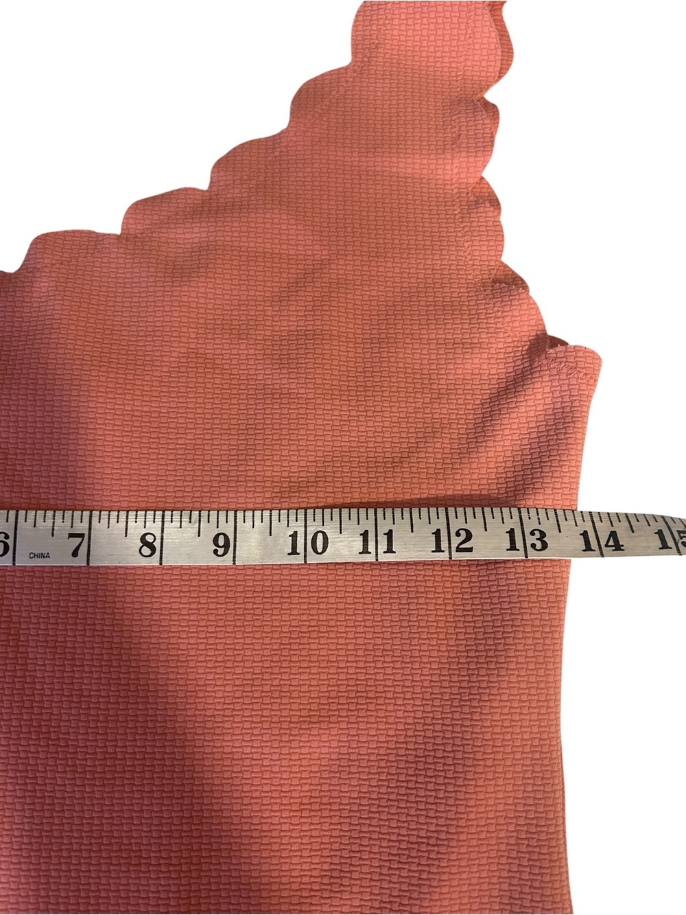 Marysia One Shoulder Scallop Edge One-Piece Swimsuit Coral Pink Size Medium - Picture 4 of 7